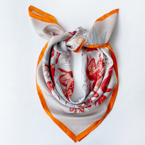 Tulips and Swans 100% Pure Mulberry Silk Scarf